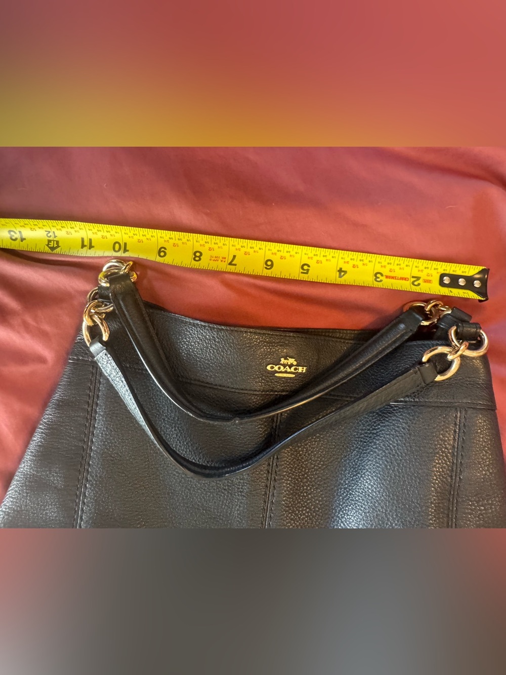 Coach Black Pebbled Leather Shoulder Hobo with Gold Hardware - Picture 12 of 12